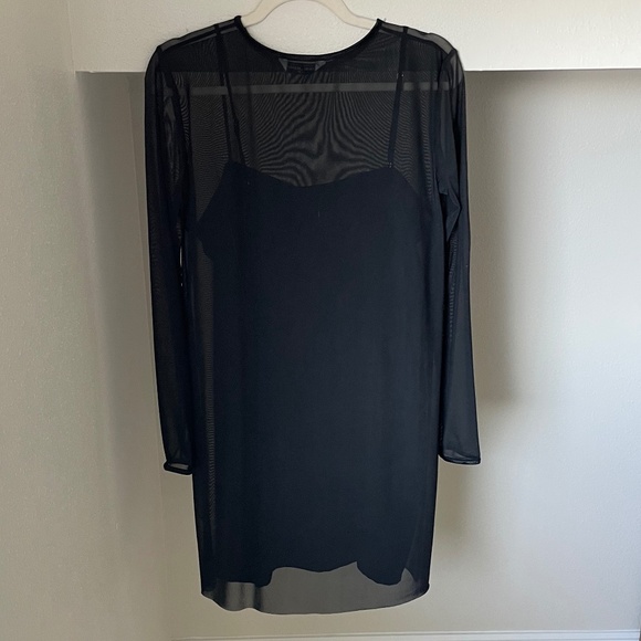 NWOT Amanda Prichard Black Mesh Overlay Mini Dress (Size M) - Picture 7 of 8